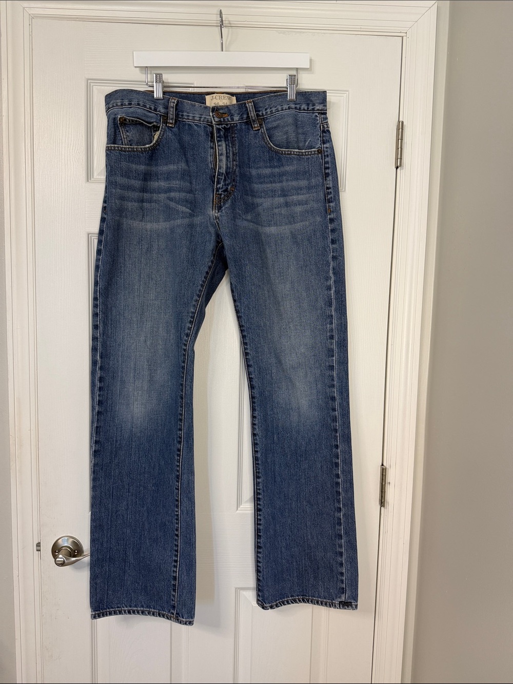 J. Crew Men's Straight Jeans in Medium Blue Wash